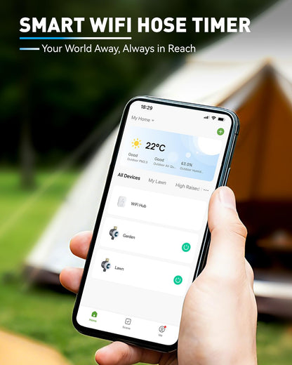RAINPOINT WiFi Water Timer, Sprinkler Timer for Garden Hose, Smart Automatic Irrigation System with Brass Inlet for Yard, Lawn, APP Remote Control via 2.4Ghz WiFi and Bluetooth