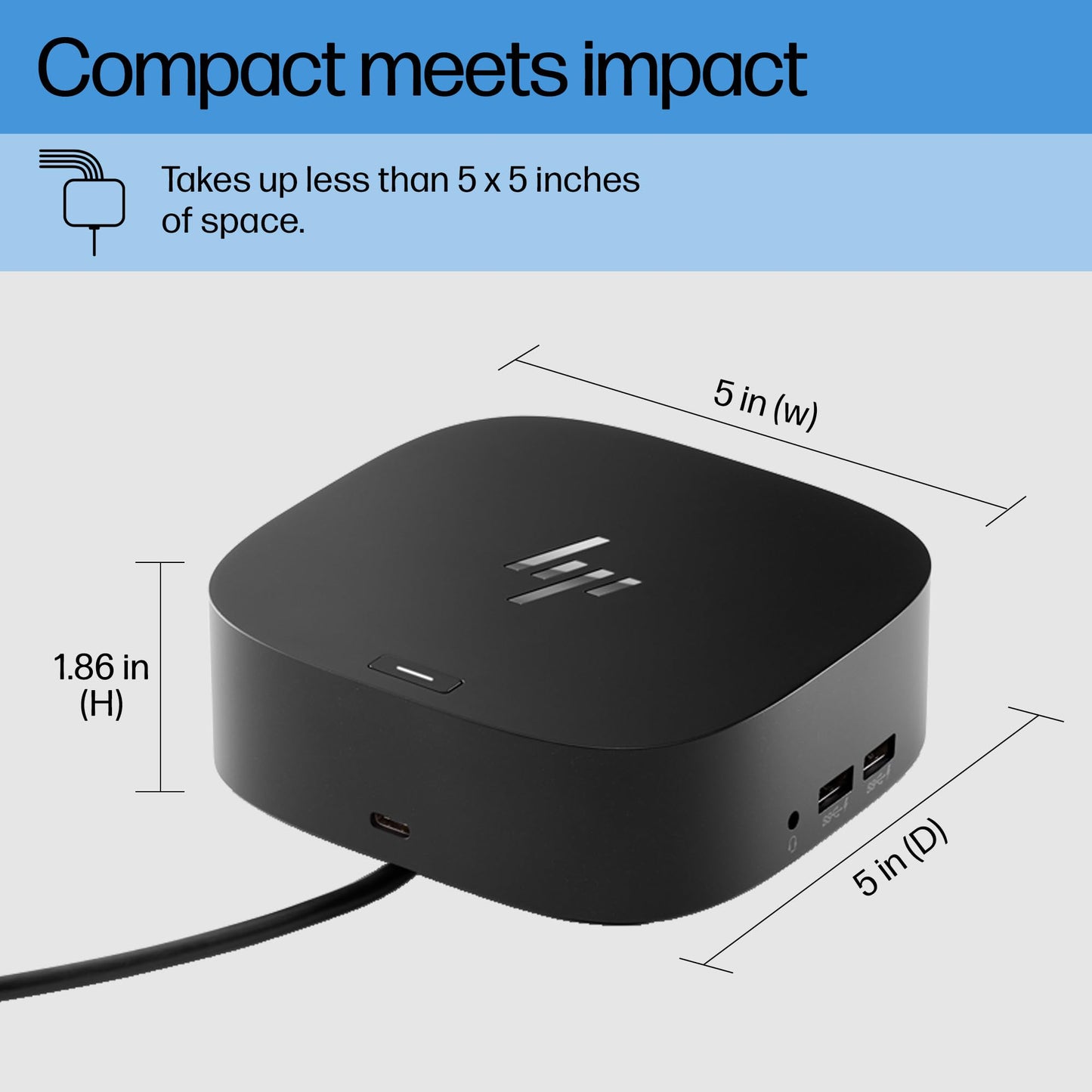 HP USB-C Dock G5-11-in-1 Adapter for Both USB-C and Thunderbolt-Enabled Laptops, PCs, & Notebooks - Single Cable for Charging, Networking, or Data Transfers - Great for Secure & Remote Management