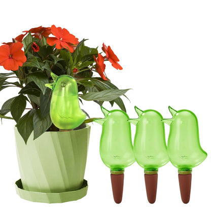 4 Pack Self Watering Spikes, Indoor Plant Watering Globes, Bird Shape Automatic Irrigation Spikes,Plant Watering Devices (Green)