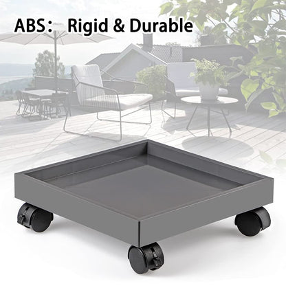Skelang Square Wheeled Plant Dolly - ABS Planter Trays, Heavy Duty, Load Capacity 110 Lbs