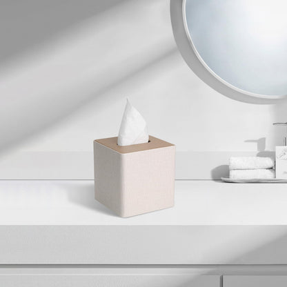 MOCHTERO Modern Square Tissue Box Cover, Decorative Bathroom Facial Tissue Holder,for Living Room, Car, Bedroom, Office,etc. Beige