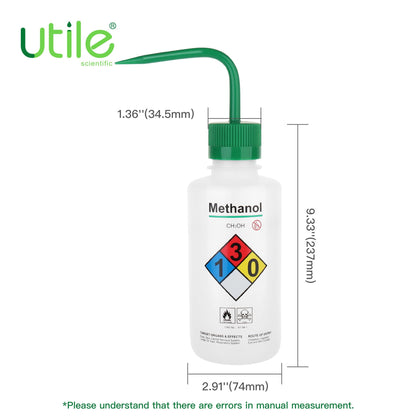 Utile 4pcs of Vol.500ml (16.9oz) Wash Bottles, Methanol Safety Wash Bottles, Narrow Mouth Squeeze Bottles,LDPE Material with PP Material Closure,5511.0371.4