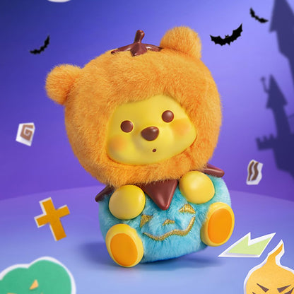 MINISO Disney Winnie The Pooh Pumpkin Night Pocket Monster Blind Box Figurine - Surprise Collectible Vinyl Figures, Cute Autumn Halloween Collectible for Home Decor, Gifts, Display (Single Box)