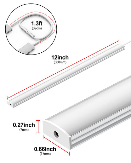 Vovamo Plug-in Under Cabinet Lighting, Dimmable Counter Lights for Kitchen, 2pcs 12 Inch, Cold White 6000K Linkable USB Led Closet Light, Wired Indoor Night Lights Bar for Desk, Sink,Workbench