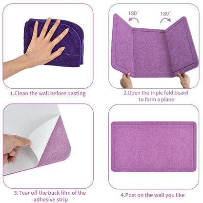 Vuzvuv Violet Purple 28"x16" Large Cork Board with 50 Push Pins for Valentine's Day, Self-Adhesive Bulletin Board for Wall, Felt Pin Vision Board for Paste Notes,Schedules Offices Home