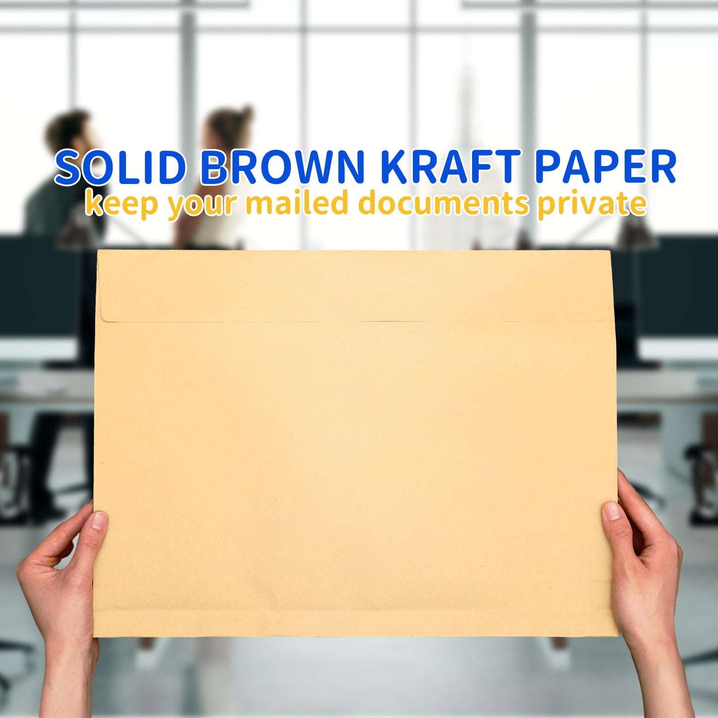 Fullhawl 20 Pcs 12 x 16 x 1.6 Inch Large Expandable Catalog Envelopes Manilla Kraft Peel and Seal Envelopes Light Brown Large Mailing for Office Home Documents Magazines Photos Storage Organizing