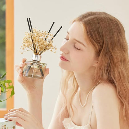 COCODOR Preserved Real Flower Reed Diffuser/Refreshing Air / 6.7oz(200ml) / 2 Pack/Reed Diffuser Set, Oil Diffuser & Reed Diffuser Sticks, Home Decor & Office