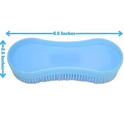 Intrepid International Magic Horse Brush, for Horse Grooming Kit w/Durable Plastic Bristles, Horse Brushes for Grooming, Light Blue
