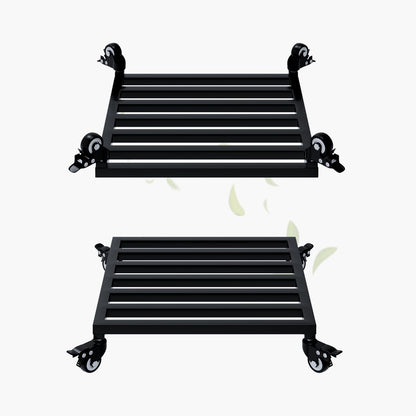 Zhongma 2 Pack 16" x16"x 3.5"H Square Plant Caddy with Wheels, Fully Assembled, Heavy Duty Construction, 300 Lbs Capacity, Load-Bearing Wheels with Brakes, No Installation Required