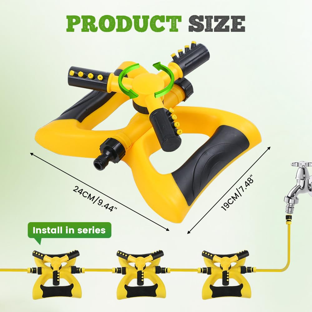 Upgrade Sprinklers for Yard, 2026 New Rotating Water Sprinkler for Lawn, Garden Sprinkler for Large Area Coverage, Lawn and Yard Sprinklers (Green)