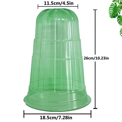 JUSUFU 10 Pack Garden Cloches for Plants, Reusable Bell Plant Protector, Garden Protection from Animals Snails Birds Chickens Insect, 9.85" H X 7.3" D (Green)