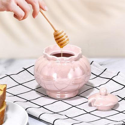 Ursword Iridescent Sugar Bowl, Porcelain Salt Cellar with Lid and Spoon, 9oz Sugar Jar for Coffee Bar, Salt Box Sugar Containers for Seasoning, Spice, Sauce, Elegant Decor for Kitchen Countertop