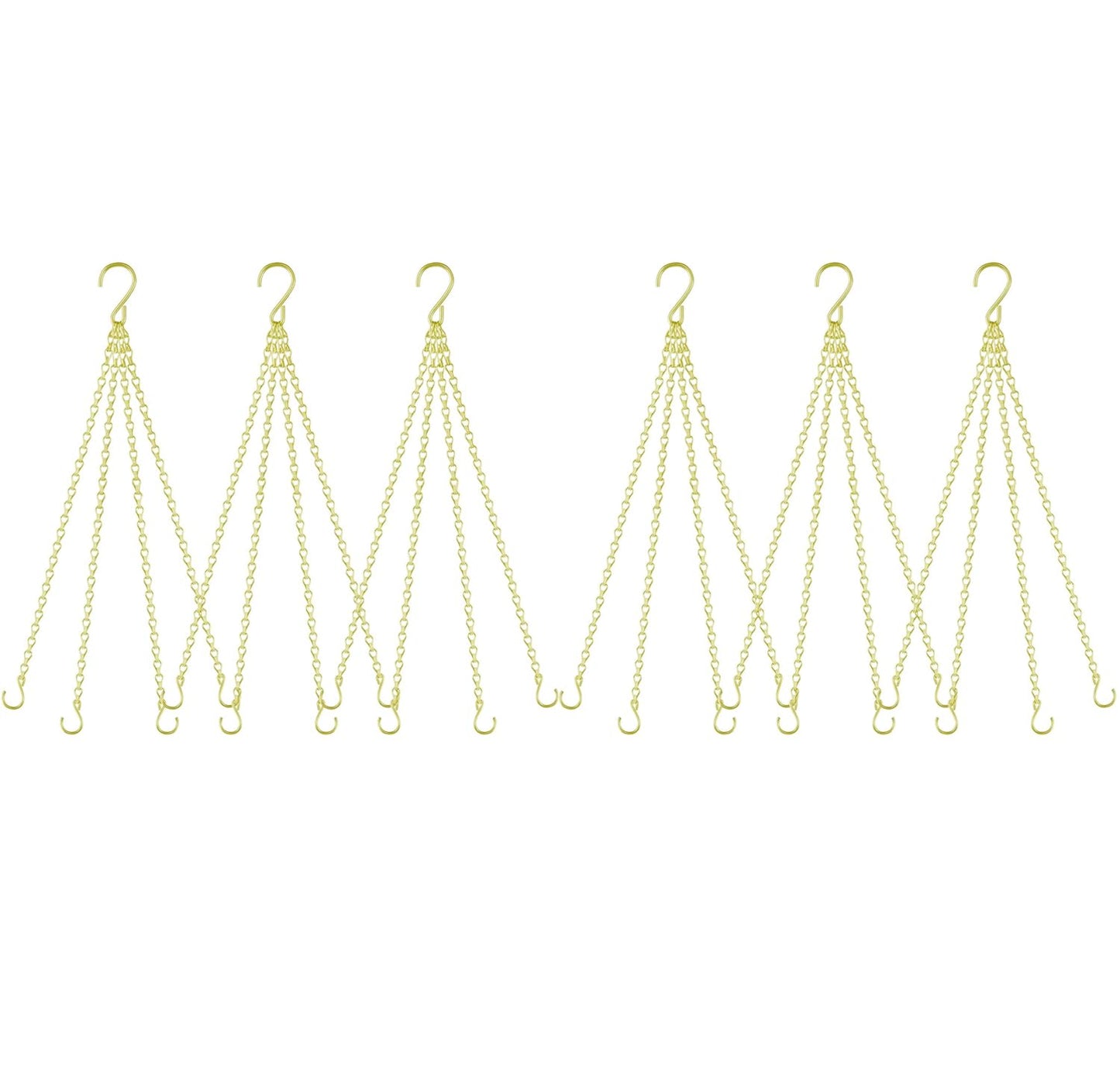garini 6 Pack, 23 Inch Hanging Baskets Chain, Gold Hanging Chains with Hooks, Replacement Plant Hangers for Planters, Bird Feeders and Lanterns