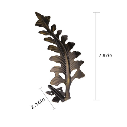 SUQ I OME 1 Pair New European Leaf Curtain Tiebacks Curtain Holdbacks Decorative Wall Hooks Hanger for Drapes Linen Holder Window Treatment Hardware, Bronze