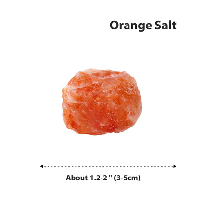 Apengshi Orange Salt Raw Crystals 2PCS Natural Rough Rocks Healing Crystal and Stones DIY Raw Stones Meditation Fountain Garden Home Decor