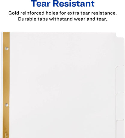 Avery Big Tab Write & Erase Dividers for 3 Ring Binders, 5-Tab Sets, 48 Binder Divider Sets (23075)