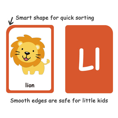 ZazzyKid Flash Cards for Toddlers Learning: 54 Double Sides Flashcards for Alphabets, Numbers, Colors, Shapes - Educational Toys for Preschool