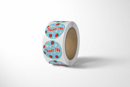 Package Mint 1.5" Round Cute Thank You Stickers - 500 Count Thank You for Supporting My Small Business Stickers - Waterproof and Self-Adhesive Seals for Boxes, Gift Bags, Envelopes - Strawberry