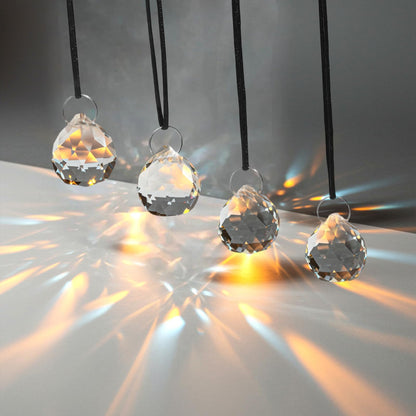 Afcabakila 48 Pcs Clear Crystal Ball Prism 20mm Chandeliers Prism Sun Shine Catcher Christmas Crystal Ornaments Rainbow Pendants Maker, Crystals Ball for Window Hanging, Garden Decor, and Gift Making