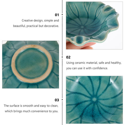 Ceramic Wax Melt Warmer Dish Replacement, Lotus Aromatherapy Oil Burner Plate, Fragrance Heating Tray for Electric Diffuser Lamp & Candle Tart Melter Blue