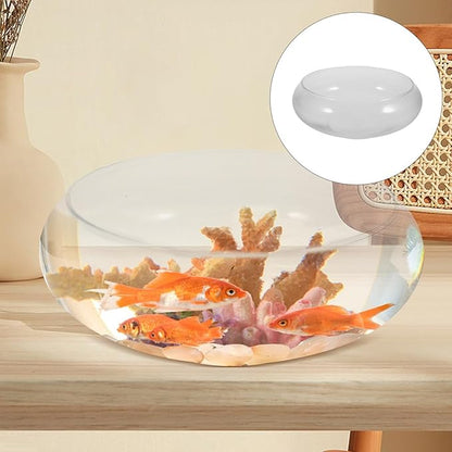 UPKOCH Large Clear Glass Fish Bowl Wide Mouth Round Planter Shallow Terrarium Vase for Centerpieces Aquatic Plant Goldfish Desktop Aquarium