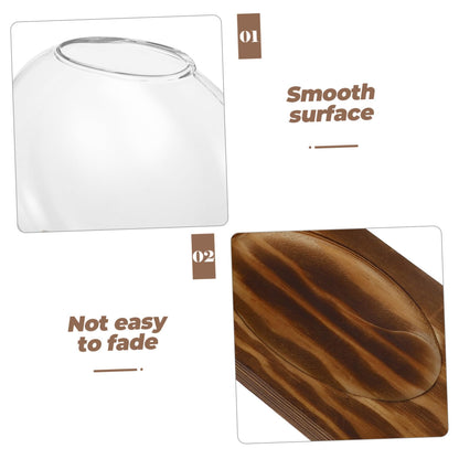 Mipcase 2sets Wooden Vase Glass Terrarium Indoor Plant Wall Garden Propagation Terrariums