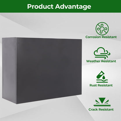 Metal Tall Rectangular Planter 32" L x 12" W x 24" H – Heavy Duty Steel Large Planter Box with Drainage Holes & Removable Shelf – Outdoor & Indoor Tall Flower Planter for Patio, Porch, Yard & Balcony