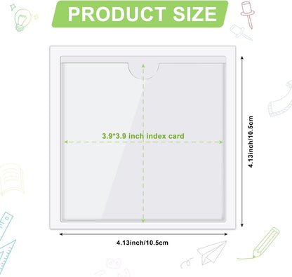30 Pack Self-Adhesive Index Card Pockets with Top Open for Loading - Ideal Index Card Holder for Organizing and Protecting - Crystal Clear Plastic (4.13 x 4.13 Inches)