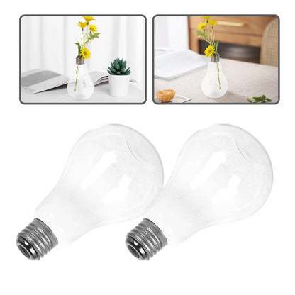 Toyvian 2pcs Hanging Light Bulb Glass Vases Set, Mini Bulb Containers for Hydroponic Flowers, Glass Terrarium Decor for Home, Living Room, Wedding Table