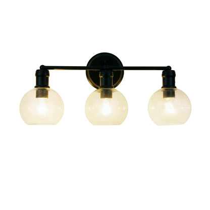 Chloe Lighting OXA 3 Light Vanity Bath Light, Matt Black, Glass, 22in Wide, Model CH6S001BK22-BL3