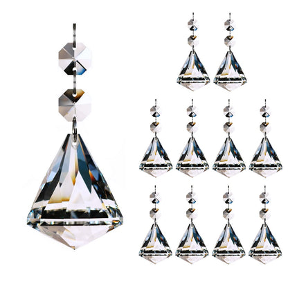 GOLDENHAITAI 10pcs Crystal Ball Prisms Chandelier Parts Pendant, Hanging Glass Crystals Suncatcher for Window Decoration Clear 40mm