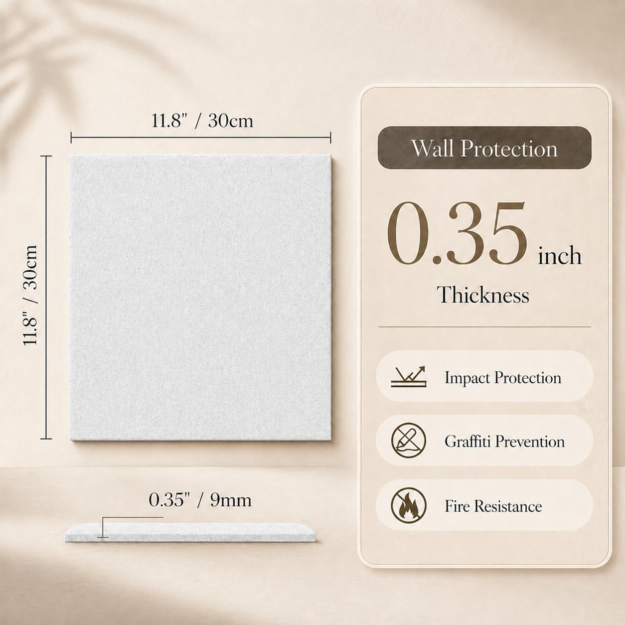 Baysola Felt Bulletin Board Panels 48 x 36 Inch Self Adhesive Wall Tiles Cork Board Alternative for Office Classroom Photos Notes 12 Pack