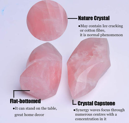 AMOYSTONE Crystal Towers Selenite Wands Large Rose Quartz Meditation Crystals Great Gifts