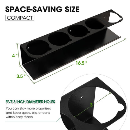 Touri 2 Pack Spray Can Holder for Garage and Workspace, Wall-Mounted Steel Aerosol Can Holder (10 Cans)
