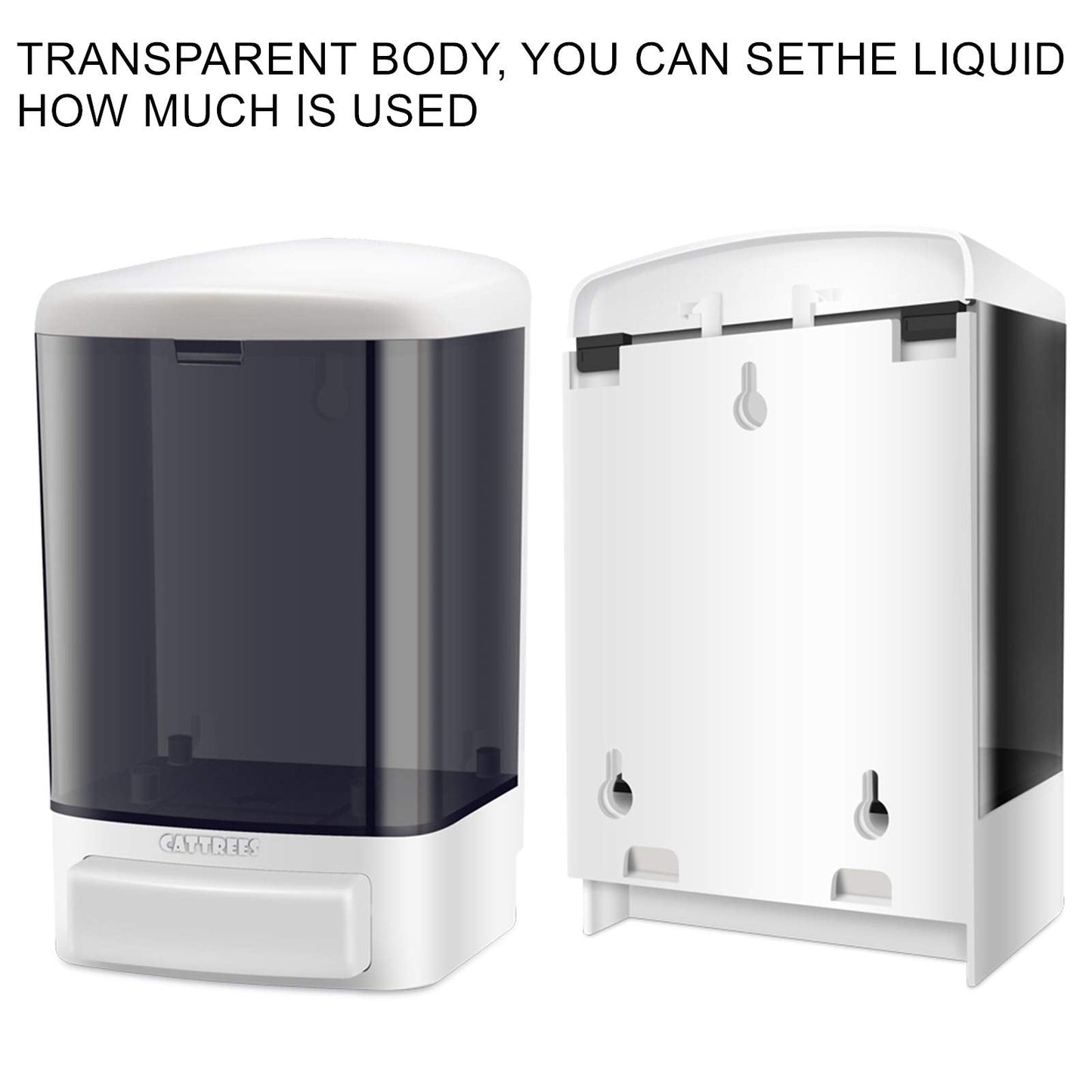 CATTREES Manual Soap Dispenser, Commercial Soap Dispenser Wall Mounted for Bathroom Kitchen Hotel,Hand Sanitizer Dispenser Wall Mounted Liquid Gel -2 Pack Manual 1000ml/33oz