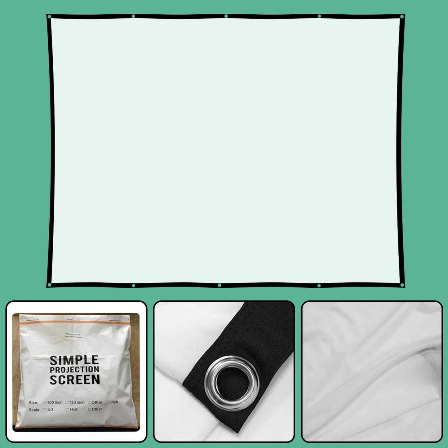 Holographic Rear Projection Screen Foldable: Indoor Projection Screens 50" x 89" Projectors Halloween Video Movie Night for Hang wall Mounting