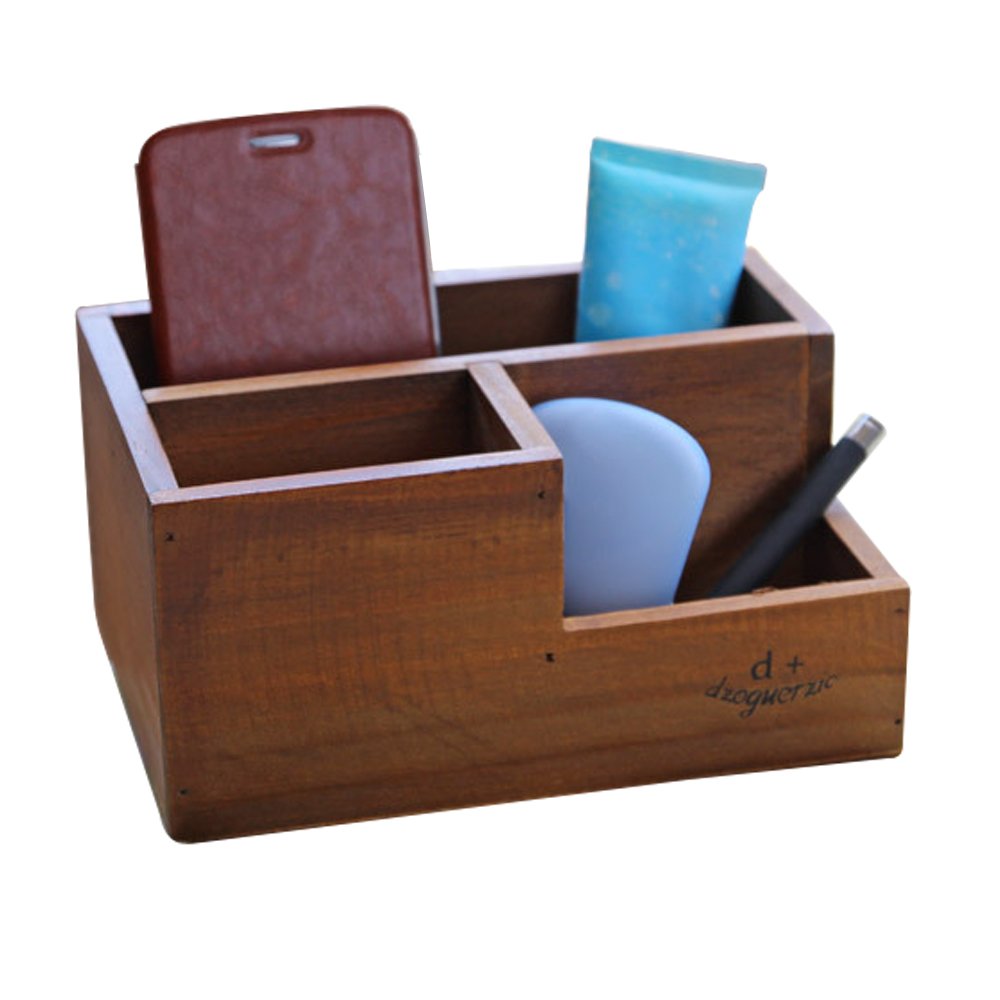 LSHCX Wooden Succulent Flower Planter Box Desk Organizer Pencil Holder