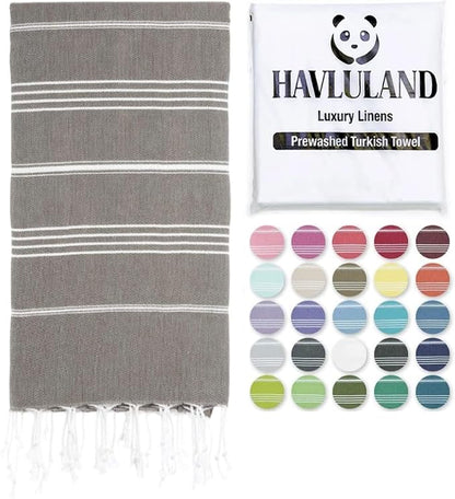 HAVLULAND Turkish Beach Towels, Oversized 40"x72" Turkish Bath Towel, Highly Absorbent Quick Dry Sand Free Beach Towels for Beach Pool Spa Gym Yoga Travel Camping Picnic Blanket - Brown