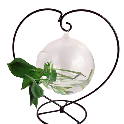 Aebor Ornament Display Stand, Heart Shaped Iron Hanging Stand Rack Holder for Home Wedding Decoration, Hanging Glass Globe and Witch Ball(Without Glass Bottle) (5pcs Heart Shaped)