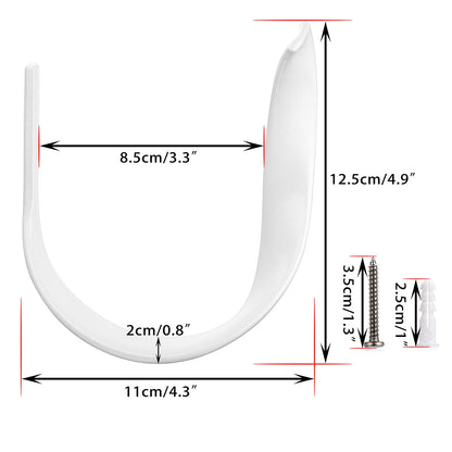 Sumnacon 2 Pcs Aluminum Alloy Curtain Holdbacks - Decorative Wall Mounted Drapery Tiebacks with Screws, Heavy Duty Window Treatment Holdbacks for Home Decor, White