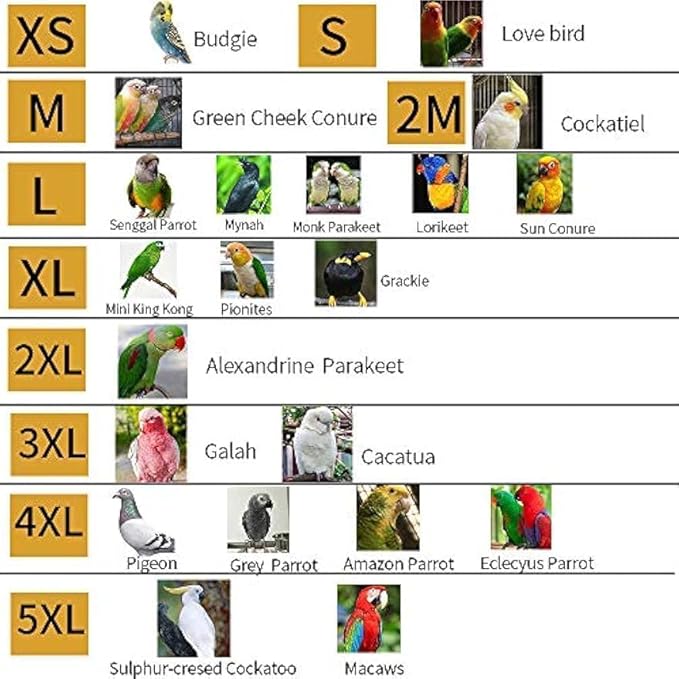 Bird Harness Leather Set Tuxedo Flight Suits with Nappy Diapers Waterproof Inner Layer Urine Wet for Parrot Cockatiel Conure Parakeet Macaw Budgie (S)