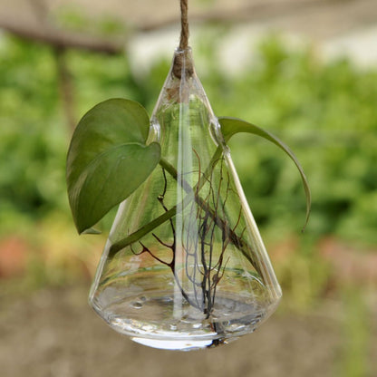 Unomor Geometric Glass Wall Hanging Vase Set of 3, Hydroponic Planter Bottles for Indoor Home Décor, Terrarium Glass Plant Containers for Living Room and Office