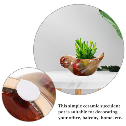 Angoily Ceramic Succulent Pot Bird Shaped Planter for Indoor Plants Small Clay Flowerpot for Home Desk Garden Decorative Plant Container