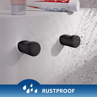 COCOYA 4Pack Metal Wall Hooks, Minimalist Coat Hooks Matte Black Simple Modern Easy Install Wall Mount Heavy Duty Aluminum Mid Century Entryway Bathroom, for Hanging Hat Purses Robe Clothes Backpack