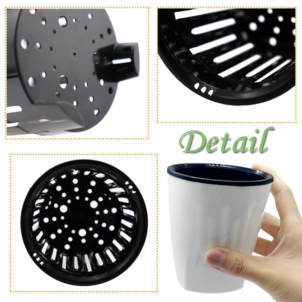 Haawooky 12 PCS Self Watering Plastic Planter,4 Inch Plastic Flower Plant Pot with Inner Pot,Self Watering Planter White Flower Pot for Herbs,Flowers,All House Plants,Succulents