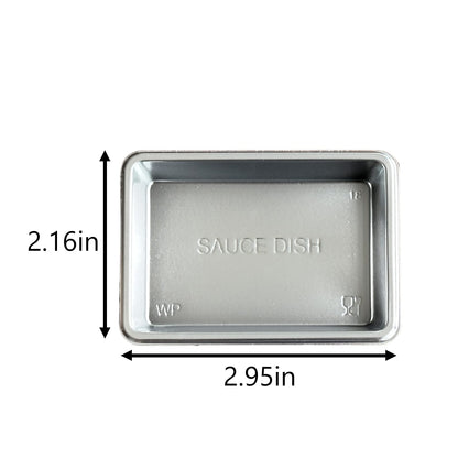 Xanadued 100 Pcs Plastic Disposable Sauce Dishes, Dipping Soy Sauce Seasoning Plate Bowls, Mini Condiment Appetizer Tray for Sushi Soy Mustard Vinegar Ketchup BBQ,Silver Rectangle