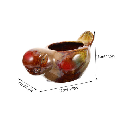 Ceramic Planter Pot Bird Shaped Succulent Flowerpot for Indoor Outdoor Plants Artistic Small Cactus Holder Multifunctional Garden Decoration