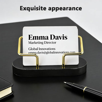 Zornaveli Marble Business Card Holder, 2 Pack Modern Business Card Display Stand for Desk, Gift Cards Organizer for Office, Reception, Desktop