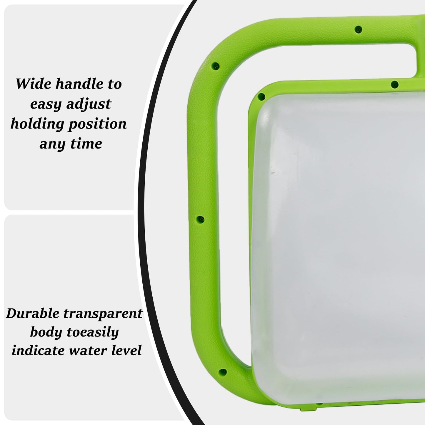 6L Foldable Watering Can with Rotating Nozzle & Long Spout for Plants, Indoor Outdoor Gardening, Clear Plastic-Green