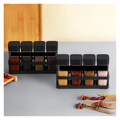 Four-Grid Barbecue Spice Bottle Set, Household Salt Pepper Jar Kitchen Sealed Seasoning Container Organizer(Coffee 1Pcs)